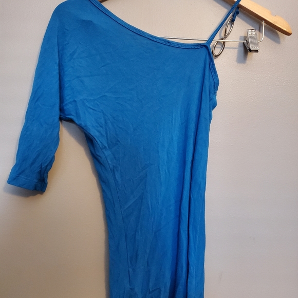 Seduction Blue One Shoulder Shirt - Size XS - Picture 4 of 4